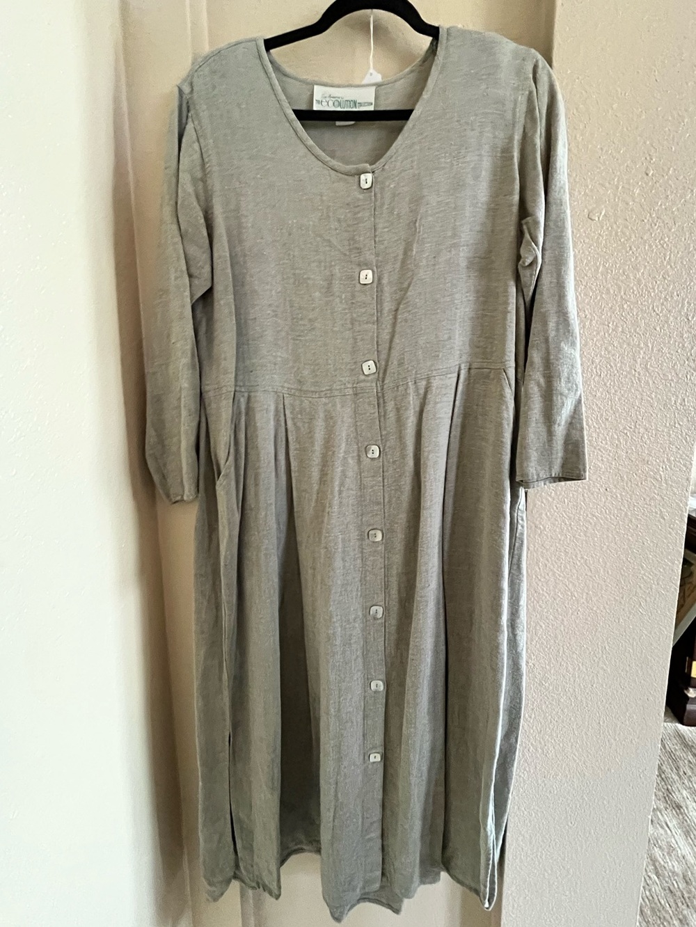 Vintage Long-Sleeve Midi Dress